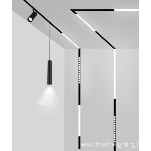 48V recessed magnet led linear track lights system